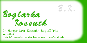 boglarka kossuth business card